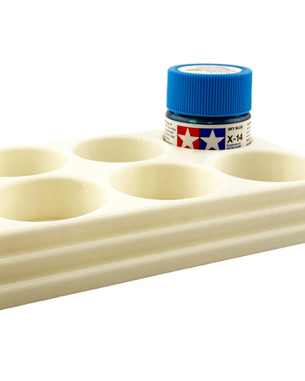 Jeff Did It 10ml Paint Bottle Holder - Holds 6 Bottles Compatible with Tamiya 10ml w Anti-Slip Rubber Feet - 3D Printed - Made in the USA