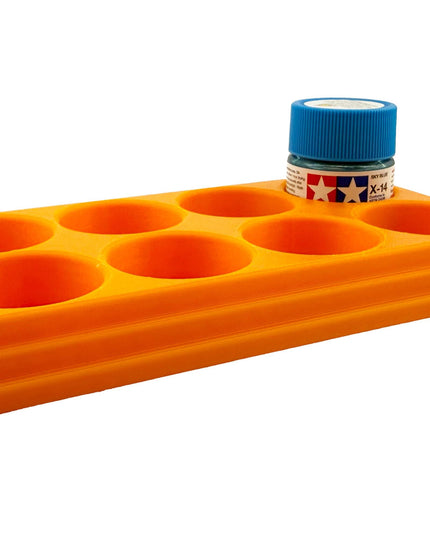 Jeff Did It 10ml Paint Bottle Holder - Holds 8 Bottles Compatible with Tamiya 10ml w Anti-Slip Rubber Feet - 3D Printed - Made in the USA