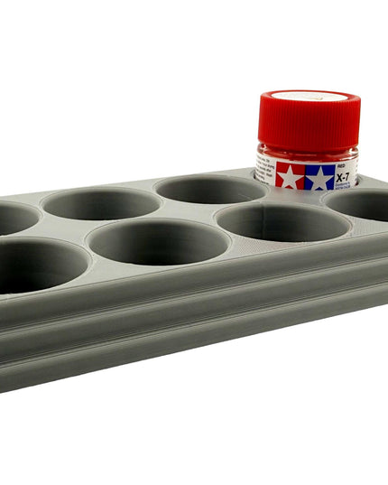 Jeff Did It 10ml Paint Bottle Holder - Holds 8 Bottles Compatible with Tamiya 10ml w Anti-Slip Rubber Feet - 3D Printed - Made in the USA