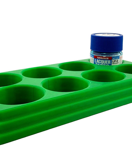 Jeff Did It 10ml Paint Bottle Holder - Holds 8 Bottles Compatible with Tamiya 10ml w Anti-Slip Rubber Feet - 3D Printed - Made in the USA
