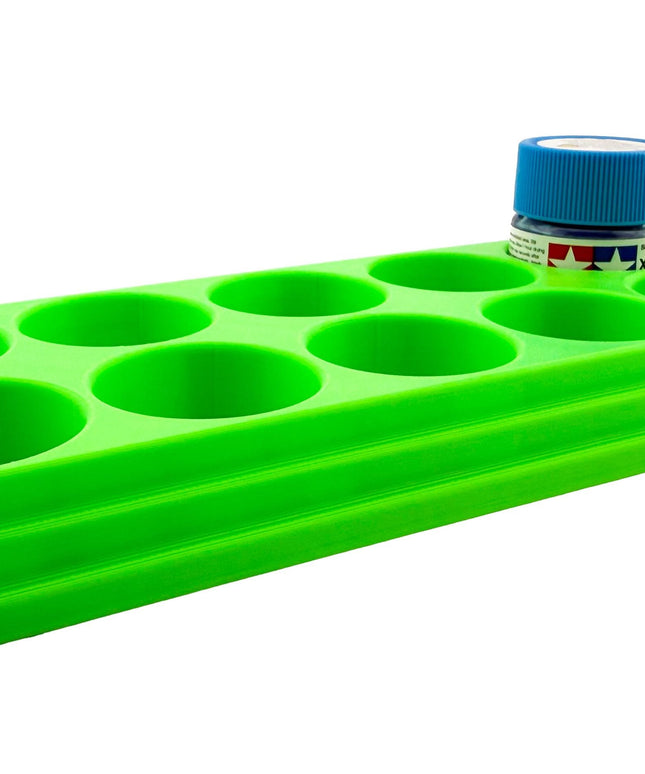 Jeff Did It 10ml Paint Bottle Holder - Holds 10 Bottles Compatible with Tamiya 10ml w Anti-Slip Rubber Feet - 3D Printed - Made in the USA