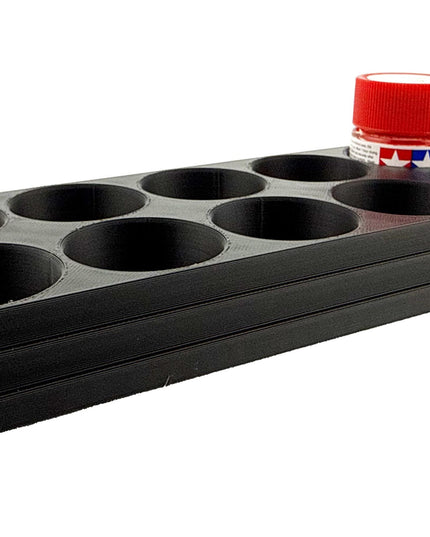 Jeff Did It 10ml Paint Bottle Holder - Holds 10 Bottles Compatible with Tamiya 10ml w Anti-Slip Rubber Feet - 3D Printed - Made in the USA