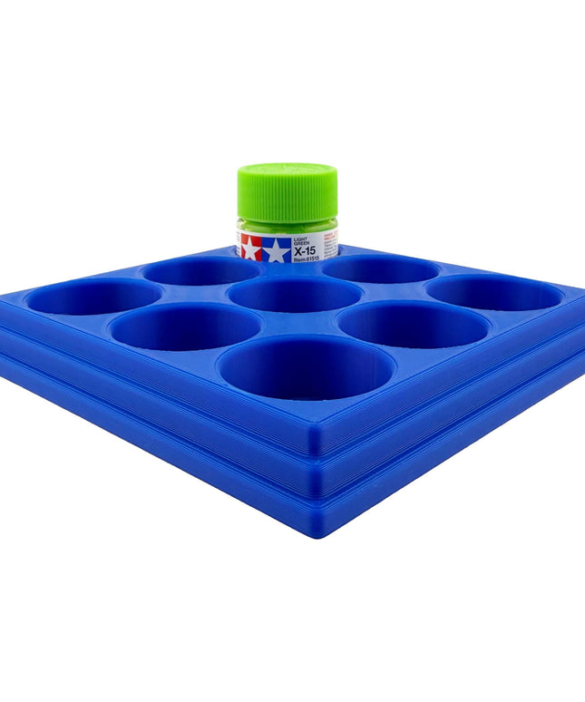 Jeff Did It 10ml Paint Bottle Holder - Holds 9 Bottles Compatible with Tamiya 10ml w Anti-Slip Rubber Feet - 3D Printed - Made in the USA