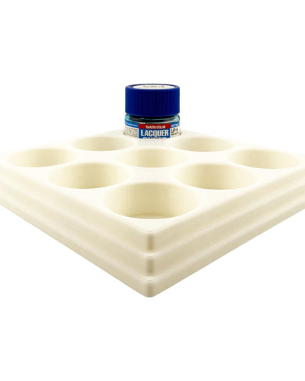 Jeff Did It 10ml Paint Bottle Holder - Holds 9 Bottles Compatible with Tamiya 10ml w Anti-Slip Rubber Feet - 3D Printed - Made in the USA