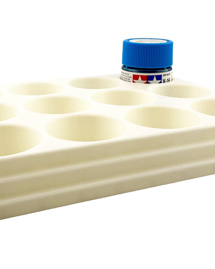 Jeff Did It 10ml Paint Bottle Holder - Holds 12 Bottles Compatible with Tamiya 10ml w Anti-Slip Rubber Feet - 3D Printed - Made in the USA