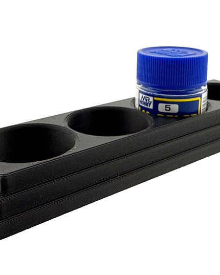 Jeff Did It Mr Hobby Mr Color 10ml & 18ml Paint Bottle Holder L- Holds 4 Mr Color 10ml/ 18ml Bottles w/Anti-Slip Rubber Feet - 3D Printed