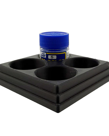 Jeff Did It Mr Hobby Mr Color 10ml & 18ml Paint Bottle Holder S- Holds 4 Mr Color 10ml/ 18ml Bottles w/Anti-Slip Rubber Feet - 3D Printed