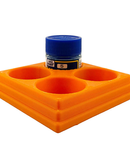 Jeff Did It Mr Hobby Mr Color 10ml & 18ml Paint Bottle Holder S- Holds 4 Mr Color 10ml/ 18ml Bottles w/Anti-Slip Rubber Feet - 3D Printed