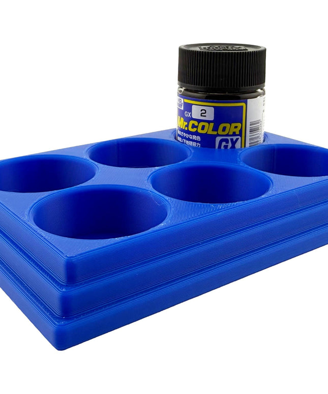 Jeff Did It Mr Hobby Mr Color 10ml & 18ml Paint Bottle Holder - Holds 6 Mr Color 10ml/ 18ml Bottles w/Anti-Slip Rubber Feet - 3D Printed