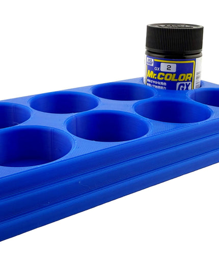 Jeff Did It Mr Hobby Mr Color 10ml & 18ml Paint Bottle Holder - Holds 8 Mr Color 10ml/ 18ml Bottles w/Anti-Slip Rubber Feet - 3D Printed