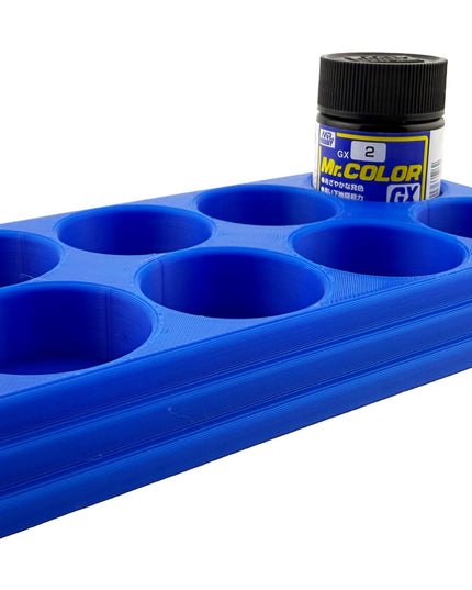 Jeff Did It Mr Hobby Mr Color 10ml & 18ml Paint Bottle Holder - Holds 8 Mr Color 10ml/ 18ml Bottles w/Anti-Slip Rubber Feet - 3D Printed
