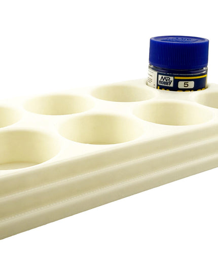 Jeff Did It Mr Hobby Mr Color 10ml & 18ml Paint Bottle Holder - Holds 8 Mr Color 10ml/ 18ml Bottles w/Anti-Slip Rubber Feet - 3D Printed