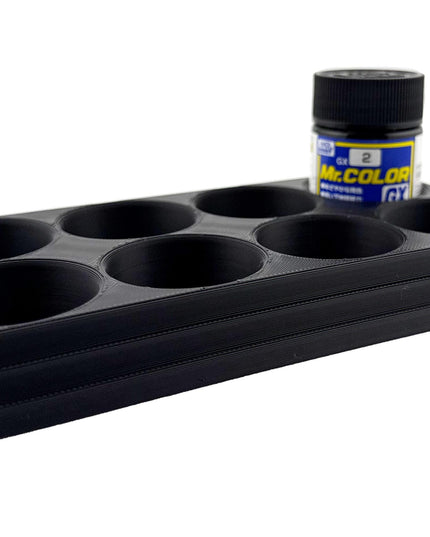 Jeff Did It Mr Hobby Mr Color 10ml & 18ml Paint Bottle Holder - Holds 8 Mr Color 10ml/ 18ml Bottles w/Anti-Slip Rubber Feet - 3D Printed