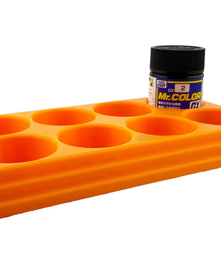 Jeff Did It Mr Hobby Mr Color 10ml & 18ml Paint Bottle Holder - Holds 8 Mr Color 10ml/ 18ml Bottles w/Anti-Slip Rubber Feet - 3D Printed