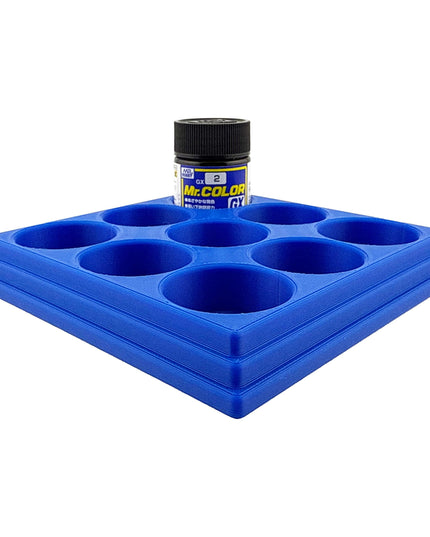 Jeff Did It Mr Hobby Mr Color 10ml & 18ml Paint Bottle Holder - Holds 9 Mr Color 10ml/ 18ml Bottles w/Anti-Slip Rubber Feet - 3D Printed