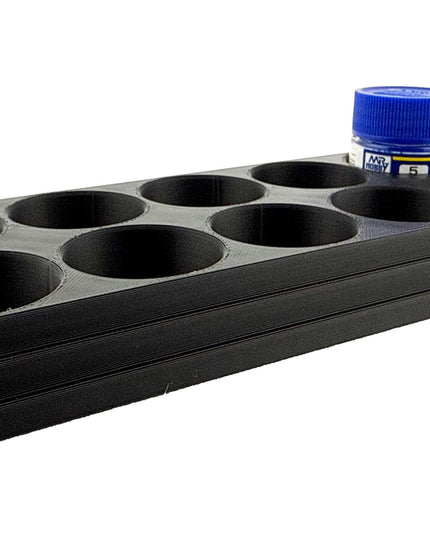 Jeff Did It Mr Hobby Mr Color 10ml & 18ml Paint Bottle Holder - Holds 10 Mr Color 10ml/ 18ml Bottles w/Anti-Slip Rubber Feet - 3D Printed