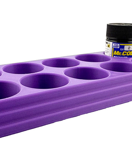 Jeff Did It Mr Hobby Mr Color 10ml & 18ml Paint Bottle Holder - Holds 10 Mr Color 10ml/ 18ml Bottles w/Anti-Slip Rubber Feet - 3D Printed