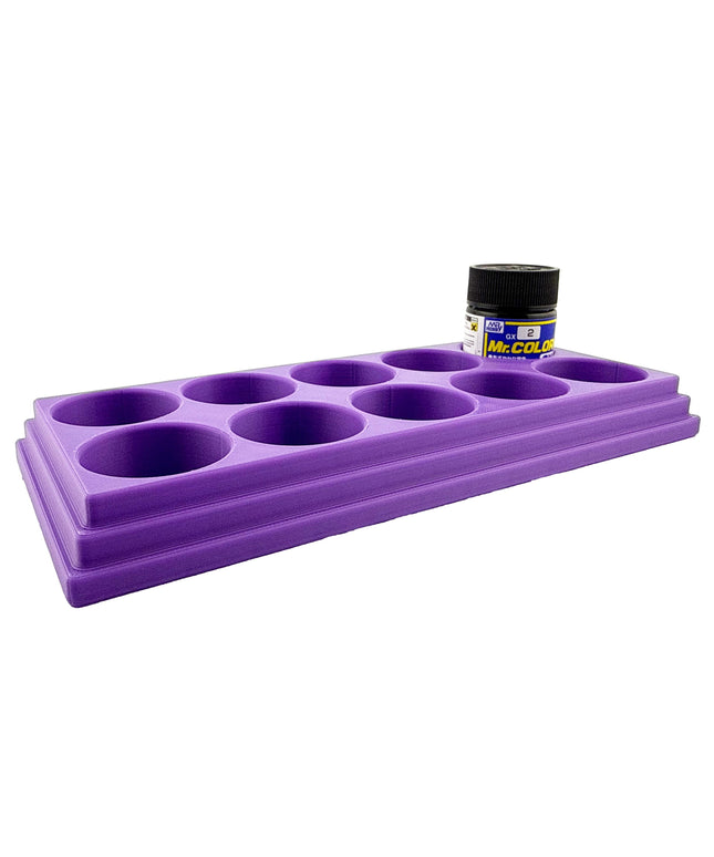 Jeff Did It Mr Hobby Mr Color 10ml & 18ml Paint Bottle Holder - Holds 10 Mr Color 10ml/ 18ml Bottles w/Anti-Slip Rubber Feet - 3D Printed