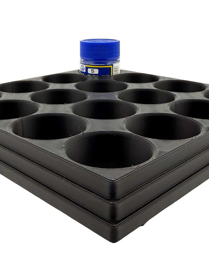 Jeff Did It Mr Hobby Mr Color 10ml & 18ml Paint Bottle Holder - Holds 16 Mr Color 10ml/ 18ml Bottles w/Anti-Slip Rubber Feet - 3D Printed