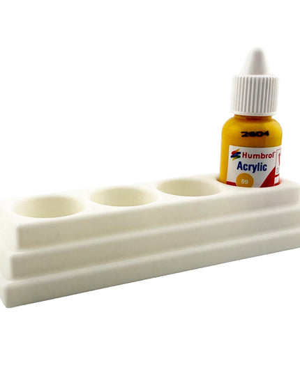 Jeff Did It! 14ml Bottle Holder Long Style - Holds 4 Bottles Compatible with Humbrol 14ml Paint Bottles w Anti-Slip Rubber Feet - 3D Printed