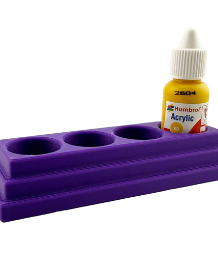 Jeff Did It! 14ml Bottle Holder Long Style - Holds 4 Bottles Compatible with Humbrol 14ml Paint Bottles w Anti-Slip Rubber Feet - 3D Printed