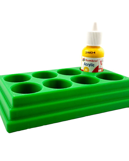 Jeff Did It! - 14ml Bottle Holder - Holds 8 Bottles Compatible with Humbrol 14ml Paint Bottles w Anti-Slip Rubber Feet - 3D Printed