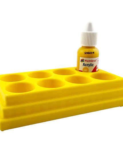Jeff Did It! - 14ml Bottle Holder - Holds 8 Bottles Compatible with Humbrol 14ml Paint Bottles w Anti-Slip Rubber Feet - 3D Printed