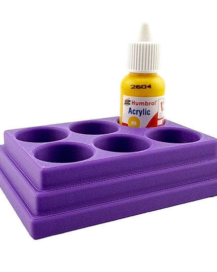 Jeff Did It! - 14ml Bottle Holder - Holds 6 Bottles Compatible with Humbrol 14ml Paint Bottles w Anti-Slip Rubber Feet - 3D Printed