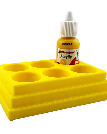 Jeff Did It! - 14ml Bottle Holder - Holds 6 Bottles Compatible with Humbrol 14ml Paint Bottles w Anti-Slip Rubber Feet - 3D Printed