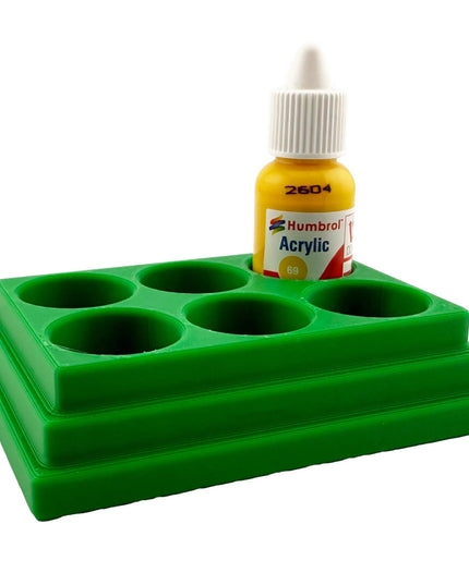 Jeff Did It! - 14ml Bottle Holder - Holds 6 Bottles Compatible with Humbrol 14ml Paint Bottles w Anti-Slip Rubber Feet - 3D Printed