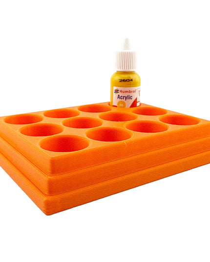 Jeff Did It! - 14ml Bottle Holder - Holds 12 Bottles Compatible with Humbrol 14ml Paint Bottles w Anti-Slip Rubber Feet - 3D Printed