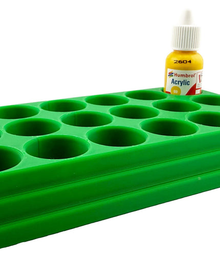 Jeff Did It! - 14ml Bottle Holder - Holds 18 Bottles Compatible with Humbrol 14ml Paint Bottles w Anti-Slip Rubber Feet - 3D Printed
