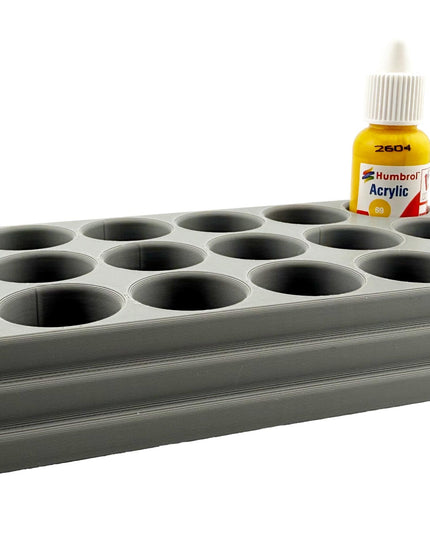 Jeff Did It! - 14ml Bottle Holder - Holds 18 Bottles Compatible with Humbrol 14ml Paint Bottles w Anti-Slip Rubber Feet - 3D Printed