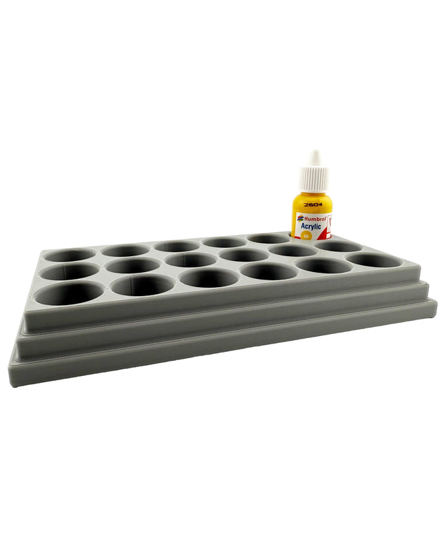 Jeff Did It! - 14ml Bottle Holder - Holds 18 Bottles Compatible with Humbrol 14ml Paint Bottles w Anti-Slip Rubber Feet - 3D Printed