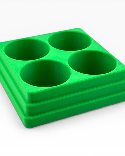Jeff Did It! 125ml Bottle Holder Square - Holds 4 Bottles Compatible with Humbrol 125ml Bottles w Anti-Slip Rubber Feet - 3D Printed