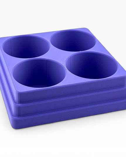 Jeff Did It! 125ml Bottle Holder Square - Holds 4 Bottles Compatible with Humbrol 125ml Bottles w Anti-Slip Rubber Feet - 3D Printed
