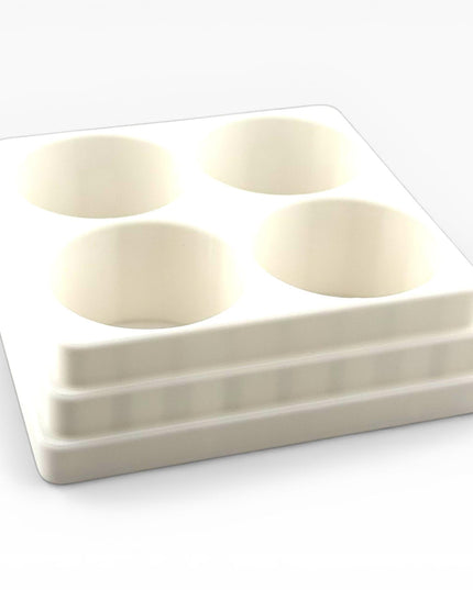 Jeff Did It! 125ml Bottle Holder Square - Holds 4 Bottles Compatible with Humbrol 125ml Bottles w Anti-Slip Rubber Feet - 3D Printed