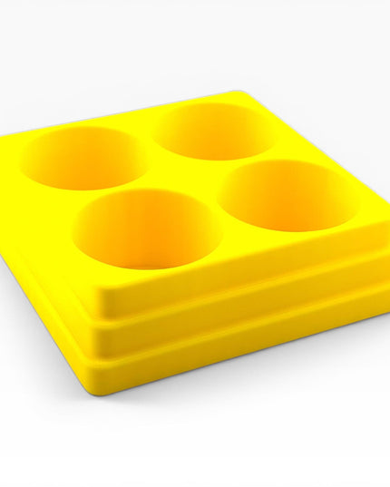 Jeff Did It! 125ml Bottle Holder Square - Holds 4 Bottles Compatible with Humbrol 125ml Bottles w Anti-Slip Rubber Feet - 3D Printed