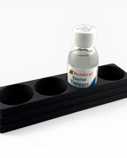 Jeff Did It! 125ml Bottle Holder Long - Holds 4 Bottles Compatible with Humbrol 125ml Bottles w Anti-Slip Rubber Feet - 3D Printed