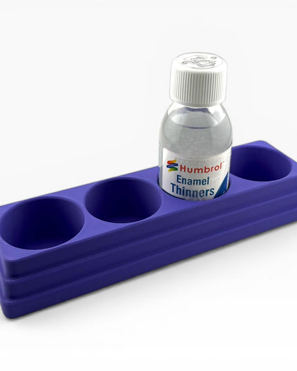 Jeff Did It! 125ml Bottle Holder Long - Holds 4 Bottles Compatible with Humbrol 125ml Bottles w Anti-Slip Rubber Feet - 3D Printed
