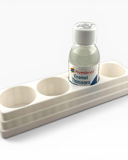 Jeff Did It! 125ml Bottle Holder Long - Holds 4 Bottles Compatible with Humbrol 125ml Bottles w Anti-Slip Rubber Feet - 3D Printed
