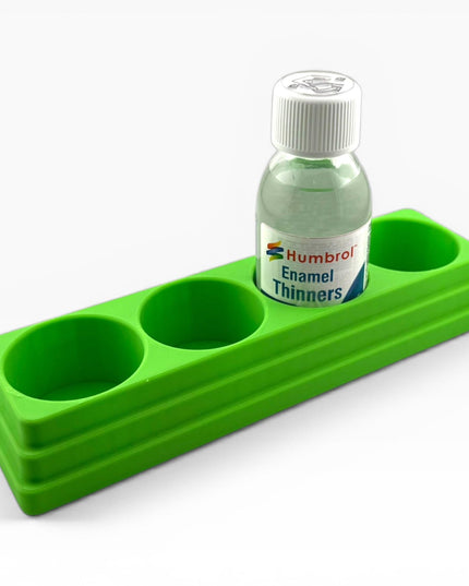 Jeff Did It! 125ml Bottle Holder Long - Holds 4 Bottles Compatible with Humbrol 125ml Bottles w Anti-Slip Rubber Feet - 3D Printed