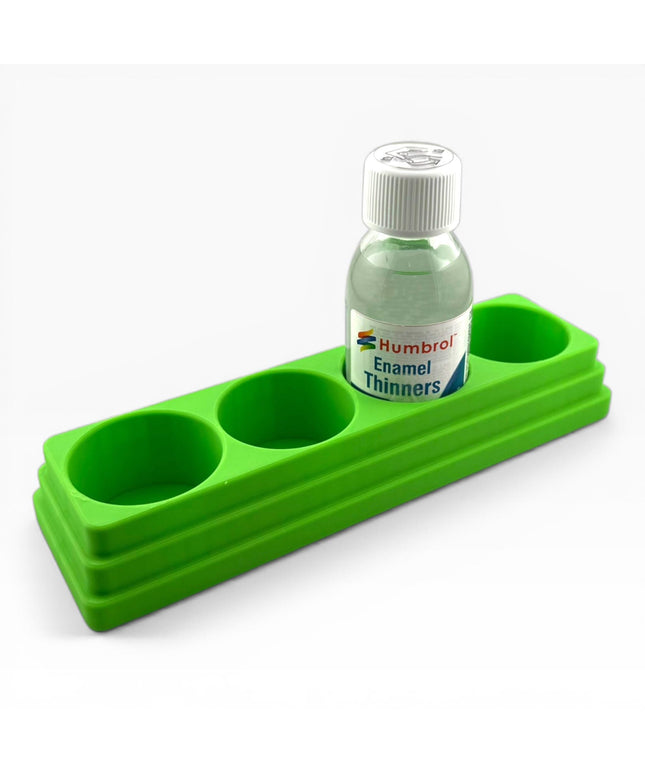 Jeff Did It! 125ml Bottle Holder Long - Holds 4 Bottles Compatible with Humbrol 125ml Bottles w Anti-Slip Rubber Feet - 3D Printed