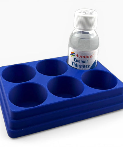 Jeff Did It! 125ml Bottle Holder - Holds 6 Bottles Compatible with Humbrol 125ml Bottles w Anti-Slip Rubber Feet - 3D Printed - Made in USA