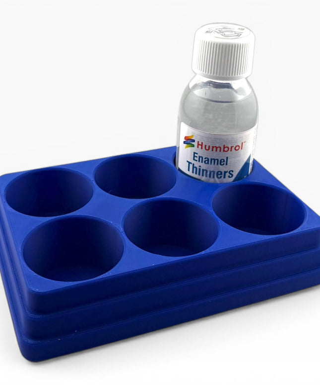 Jeff Did It! 125ml Bottle Holder - Holds 6 Bottles Compatible with Humbrol 125ml Bottles w Anti-Slip Rubber Feet - 3D Printed - Made in USA