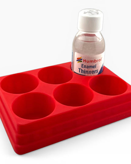 Jeff Did It! 125ml Bottle Holder - Holds 6 Bottles Compatible with Humbrol 125ml Bottles w Anti-Slip Rubber Feet - 3D Printed - Made in USA