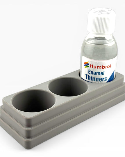Jeff Did It! 125ml Bottle Holder - Holds 3 Bottles Compatible with Humbrol 125ml Bottles w Anti-Slip Rubber Feet - 3D Printed - Made in USA
