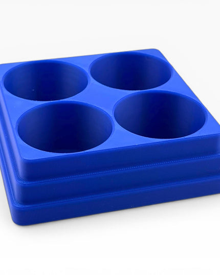 Jeff Did It! 125ml Bottle Holder Square - Holds 4 Bottles Compatible with Humbrol 125ml Bottles w Anti-Slip Rubber Feet - 3D Printed