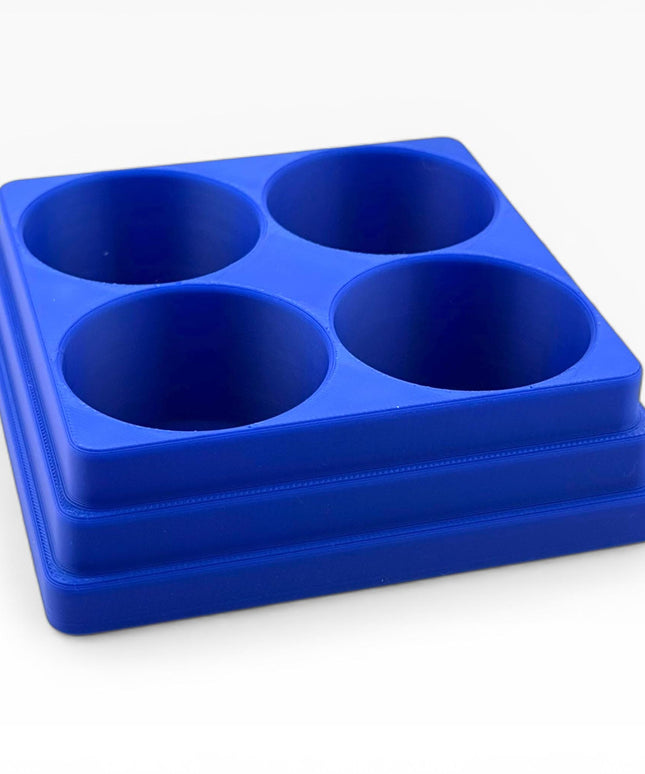 Jeff Did It! 125ml Bottle Holder Square - Holds 4 Bottles Compatible with Humbrol 125ml Bottles w Anti-Slip Rubber Feet - 3D Printed