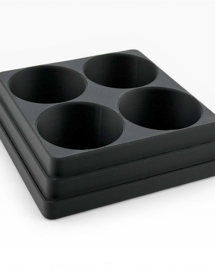Jeff Did It! 125ml Bottle Holder Square - Holds 4 Bottles Compatible with Humbrol 125ml Bottles w Anti-Slip Rubber Feet - 3D Printed